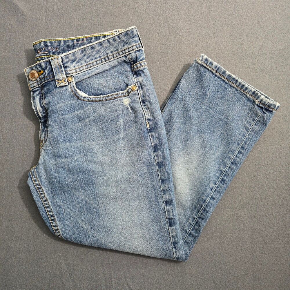 Vintage Banana Republic Jeans Women 6 Straight Leg Low Rise Distressed Made USA